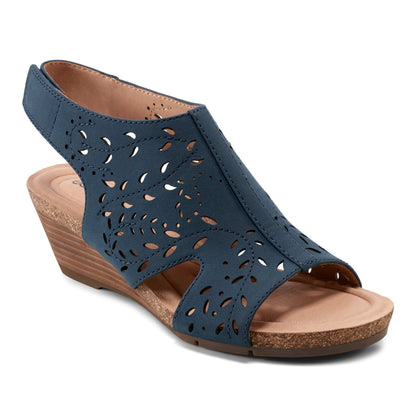 Halin Round Toe Casual Slingback Wedge Sandals