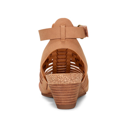 Hattie Round Toe Strappy Wedge Sandals