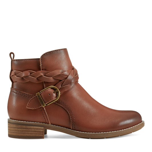 Nicole Round Toe Stacked Heel Casual Booties