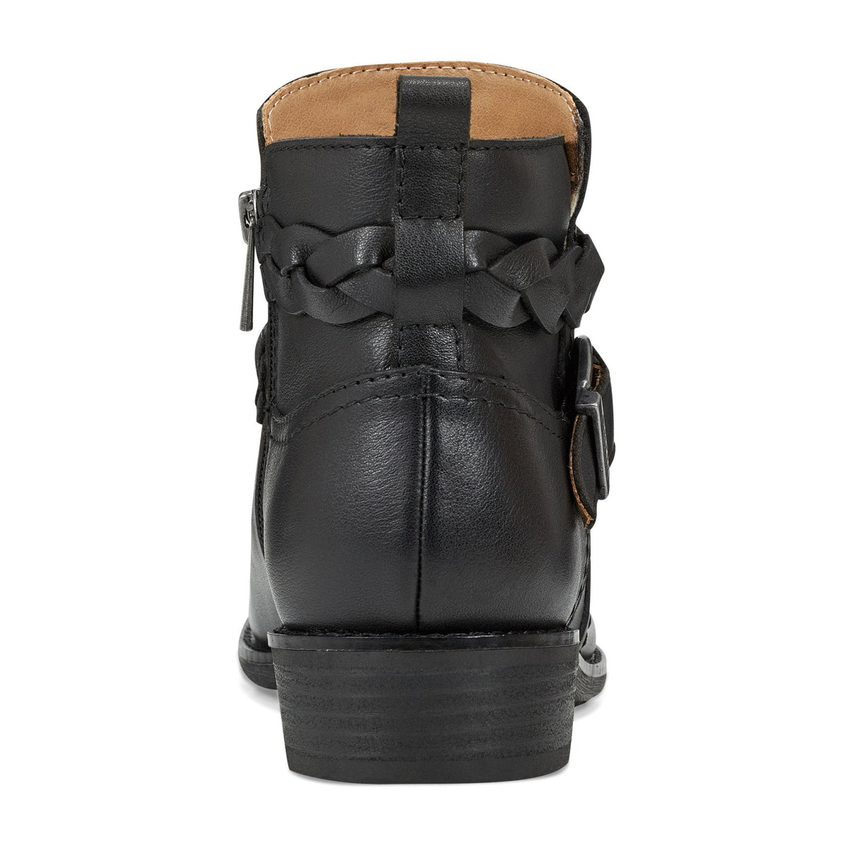 Nicole Round Toe Stacked Heel Casual Booties