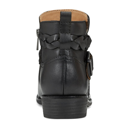 Nicole Round Toe Stacked Heel Casual Booties