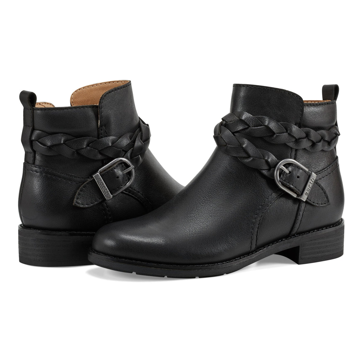 Nicole Round Toe Stacked Heel Casual Booties