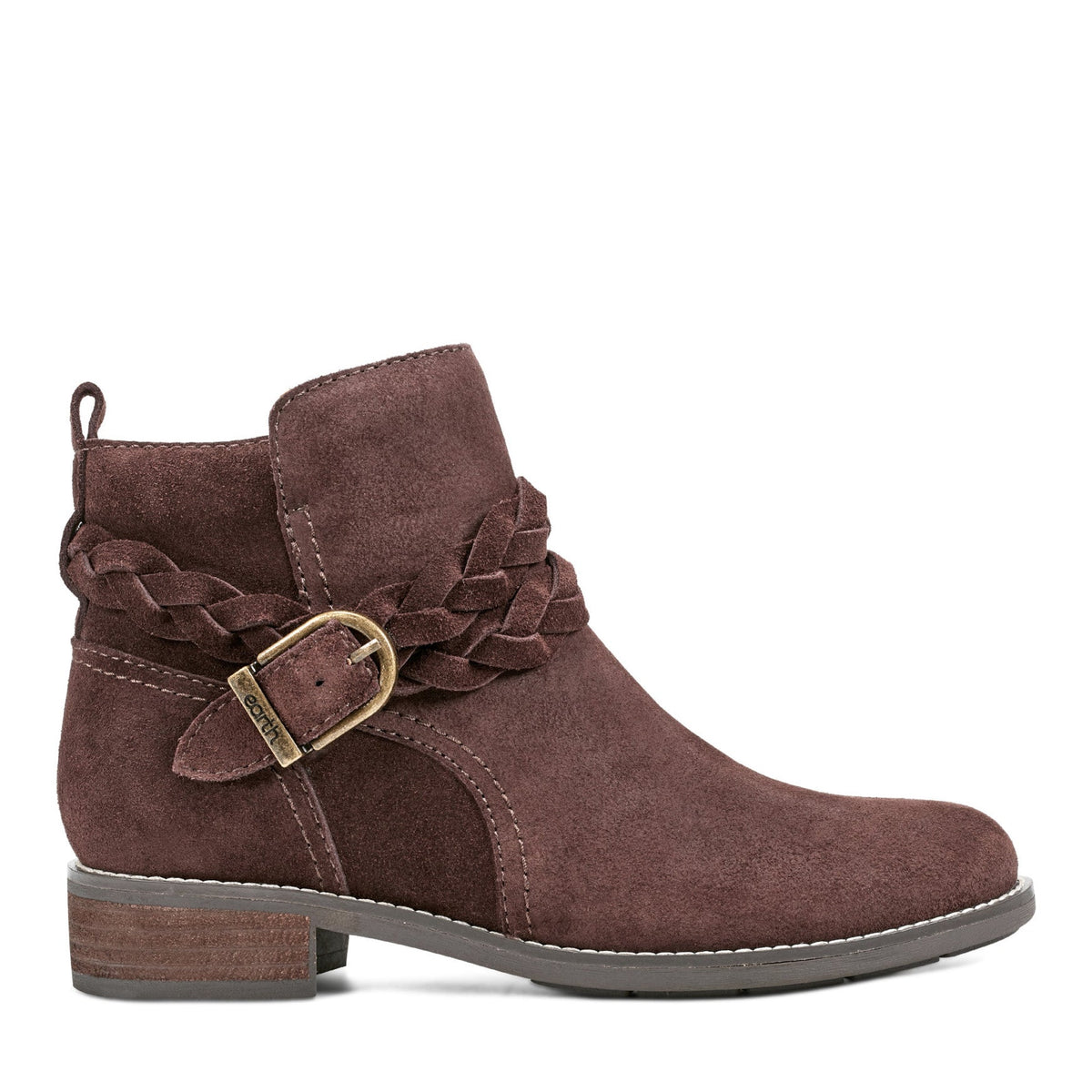 Nicole Round Toe Stacked Heel Casual Booties