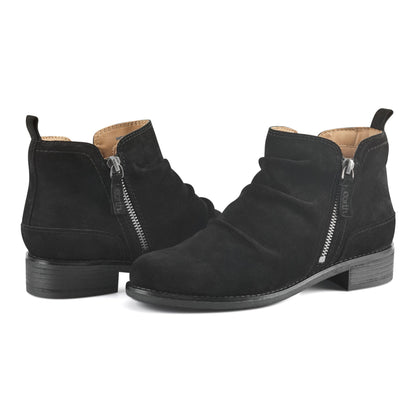 Nadya Round Toe Ruched Casual Booties