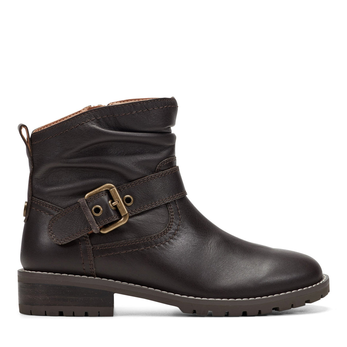 Thrill Leather Ruched Booties