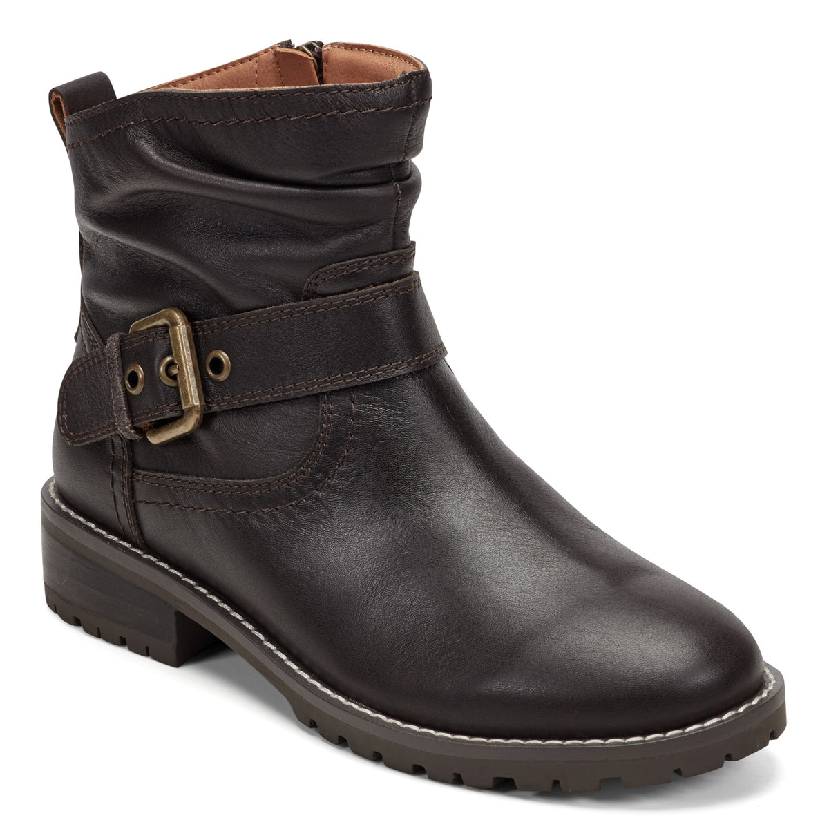 Thrill Leather Ruched Booties