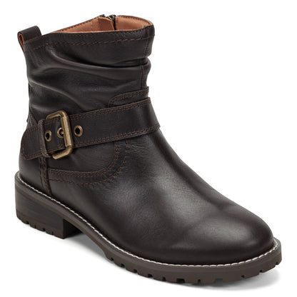 Thrill Leather Ruched Booties