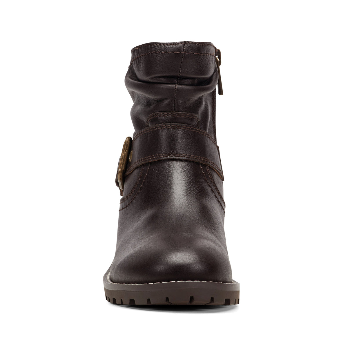 Thrill Leather Ruched Booties