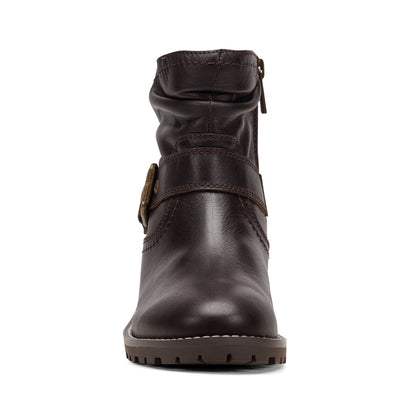 Thrill Leather Ruched Booties