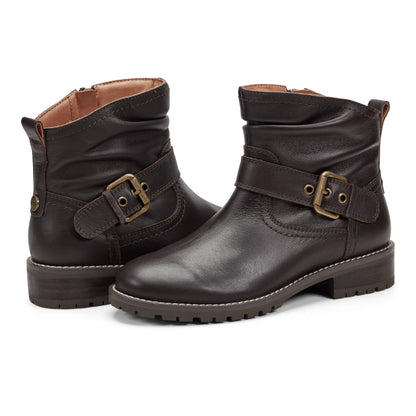 Thrill Leather Ruched Booties