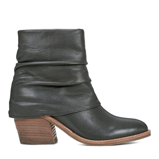 Savvy Block Heel Ruched Casual Booties