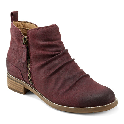 Nadya Round Toe Ruched Casual Booties