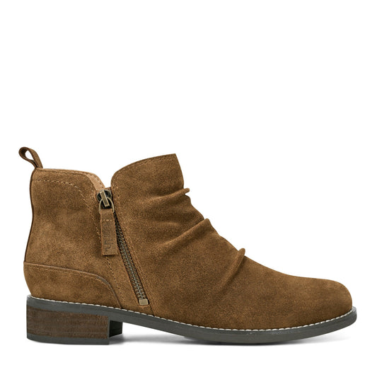 Nadya Round Toe Ruched Casual Booties