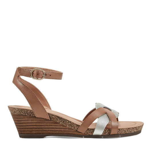 Herly Woven Strappy Stacked Heel Dress Sandals