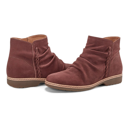 Hilaree Water Repellent Round Toe Ruched Casual Booties