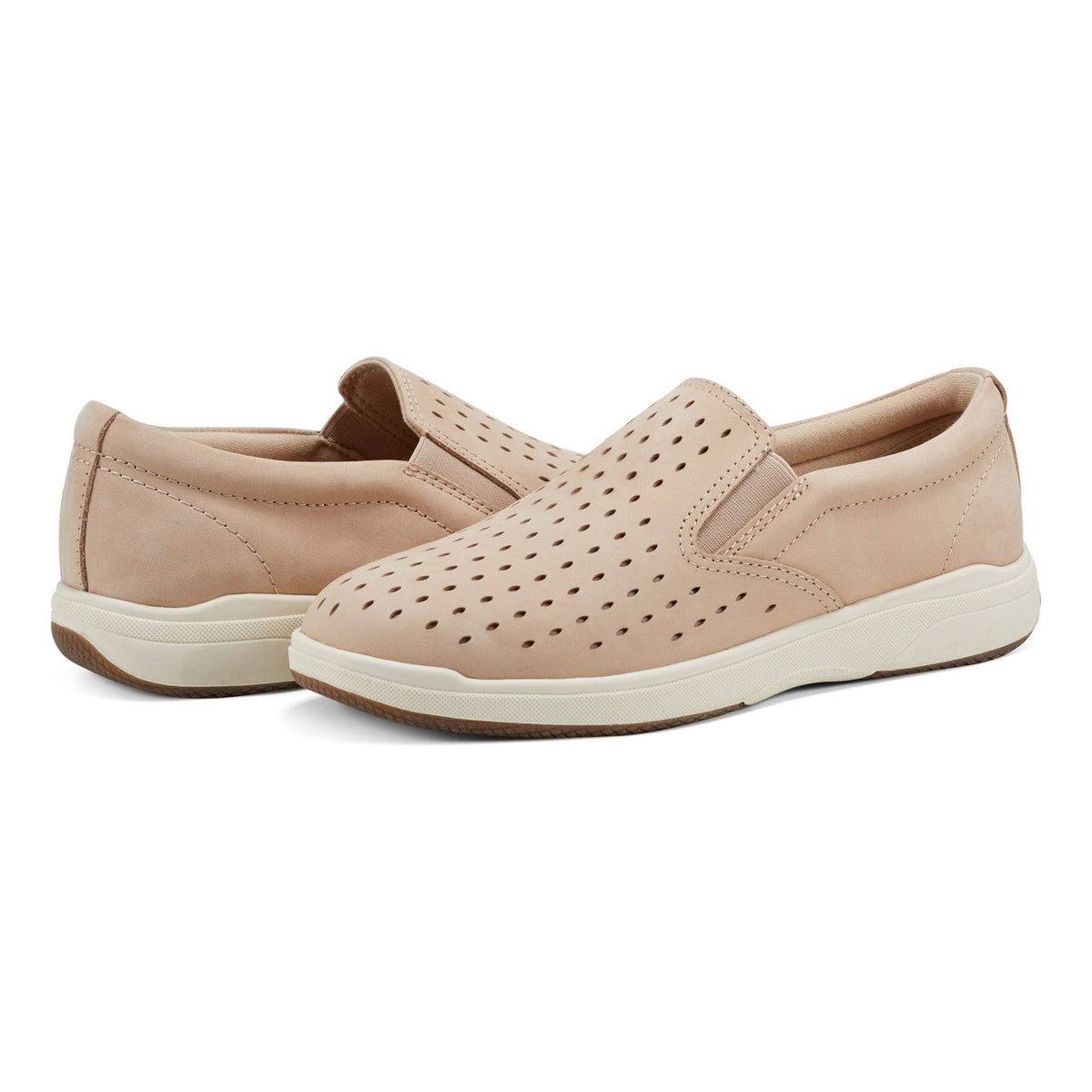 Nel Laser Cut Round Toe Casual Slip-on Sneakers